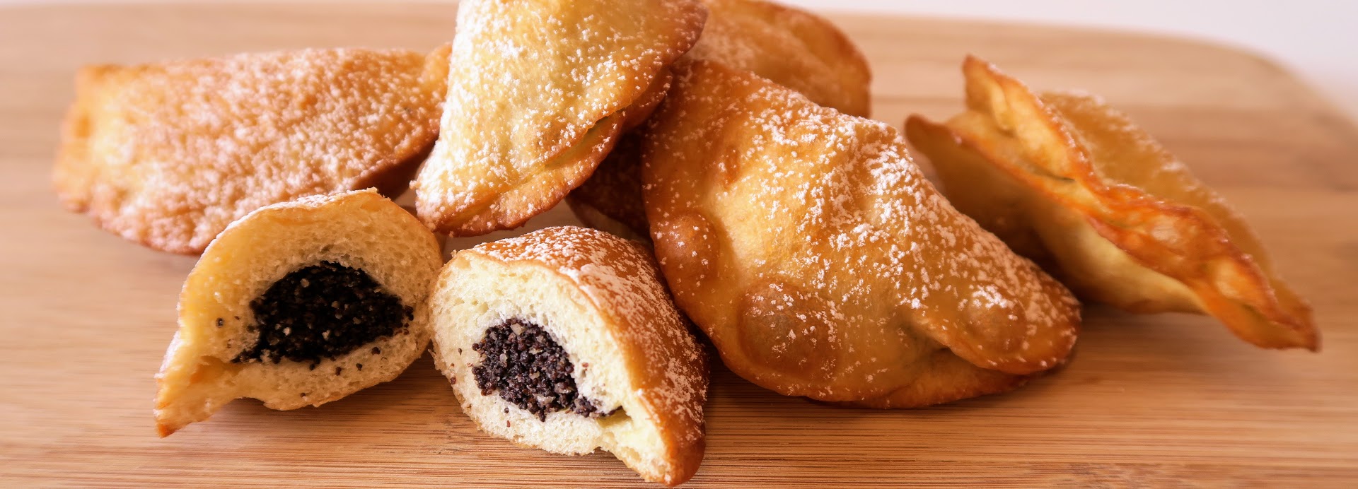 Pampushky Ukrainian Donuts with poppy seed and raisin filling