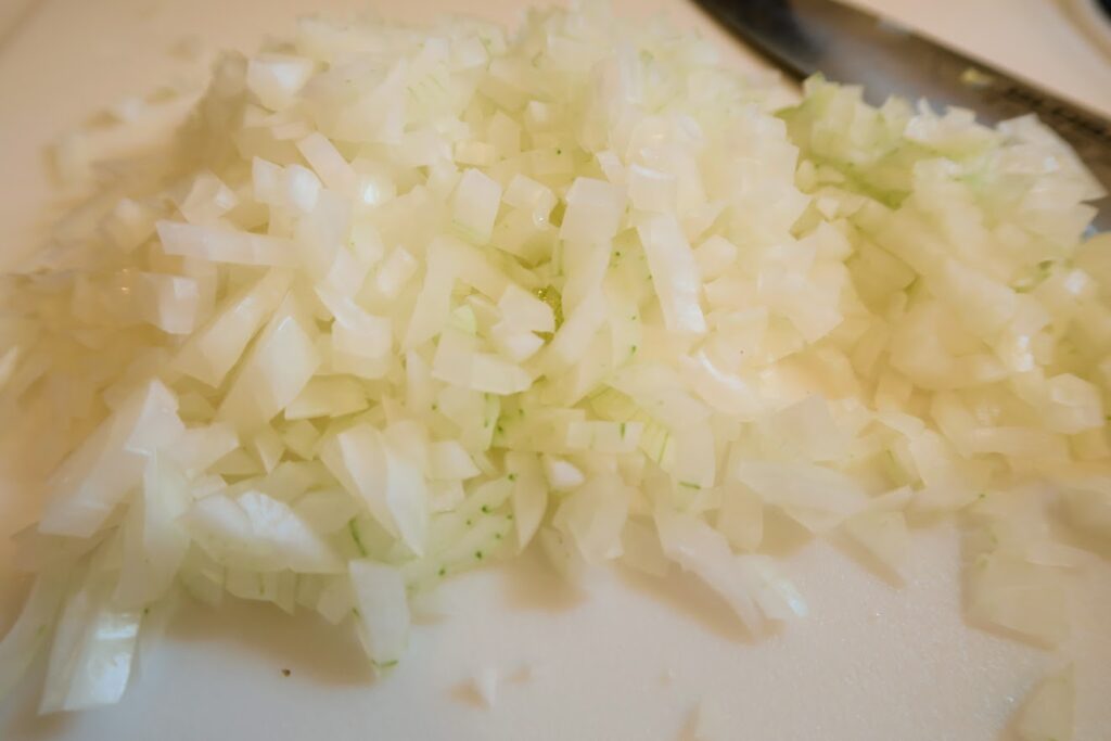 A chopped onion